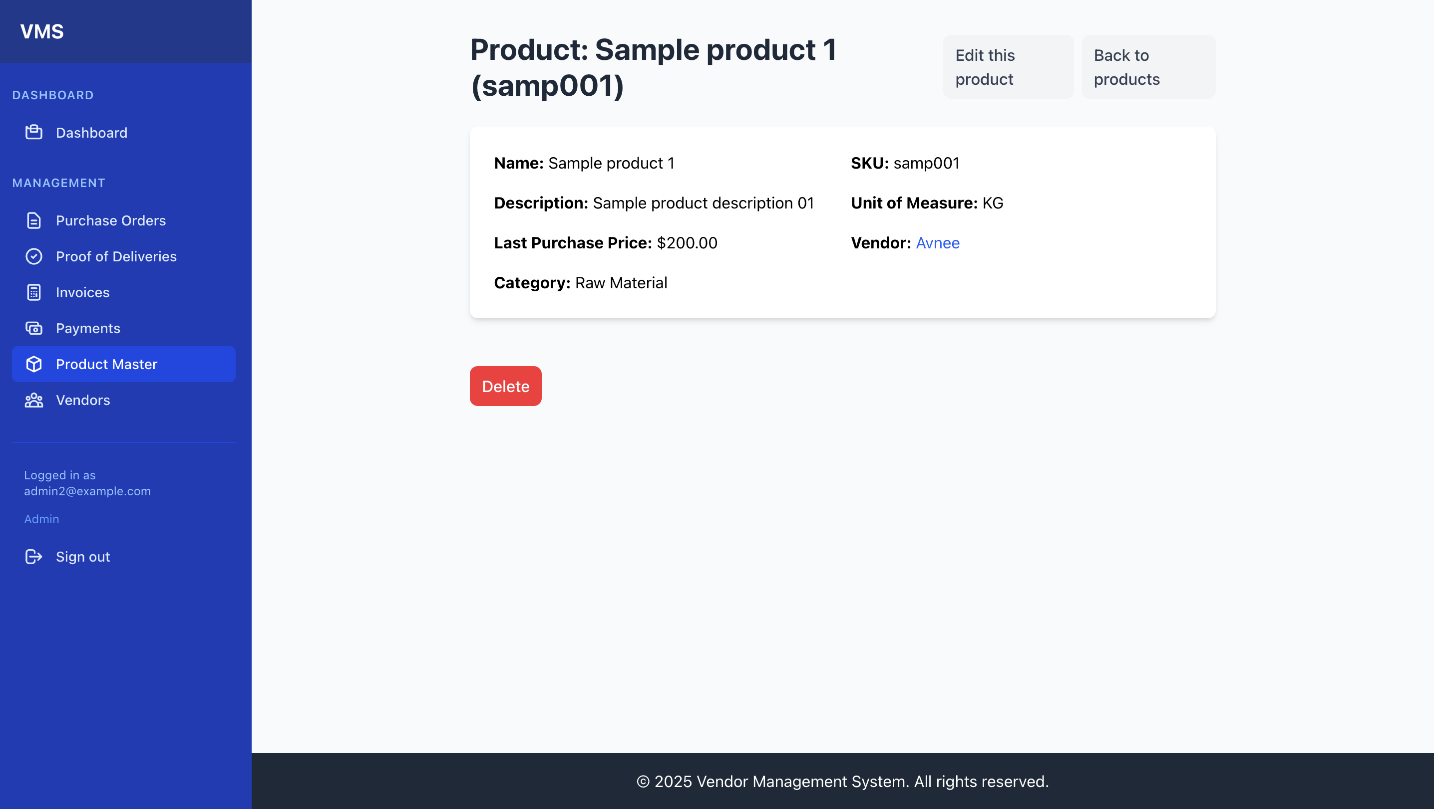 VMS Dashboard