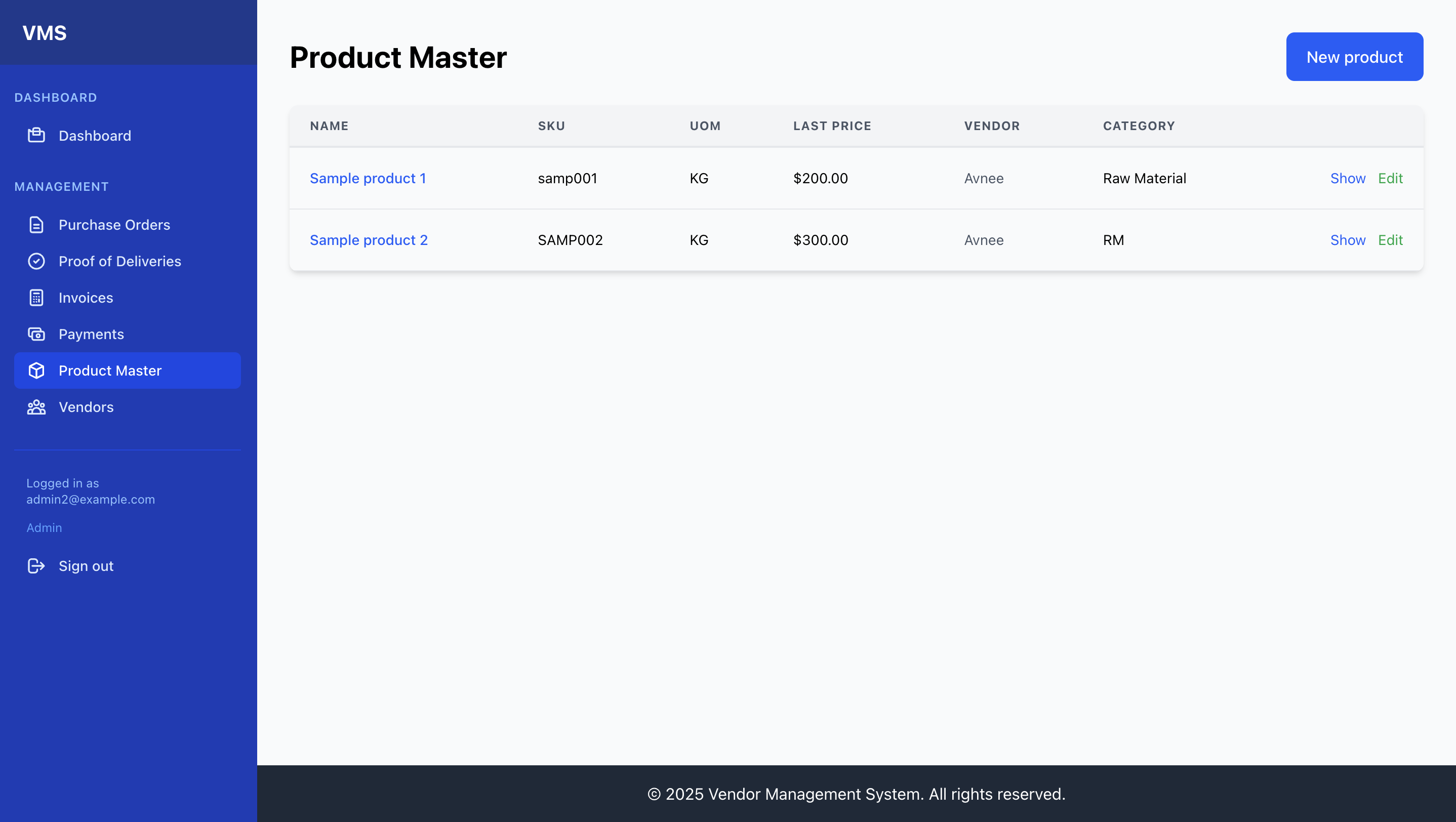 VMS Dashboard